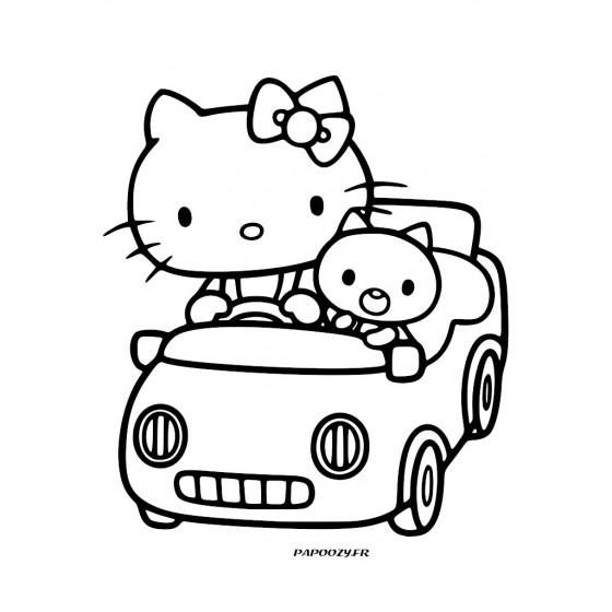 Hello Kitty en voiture